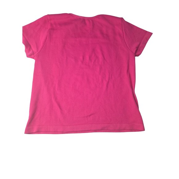 FCT Basics Pink Ribbed Crop Top*Short Sleeve Women’s Tee Top*L*Sissy*Femboy*EUC - Picture 8 of 8